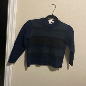 Calvin Klein Merino Wool Blue/Black Striped Sweter
